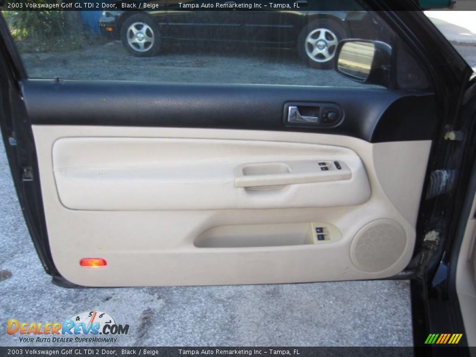 2003 Volkswagen Golf GL TDI 2 Door Black / Beige Photo #19