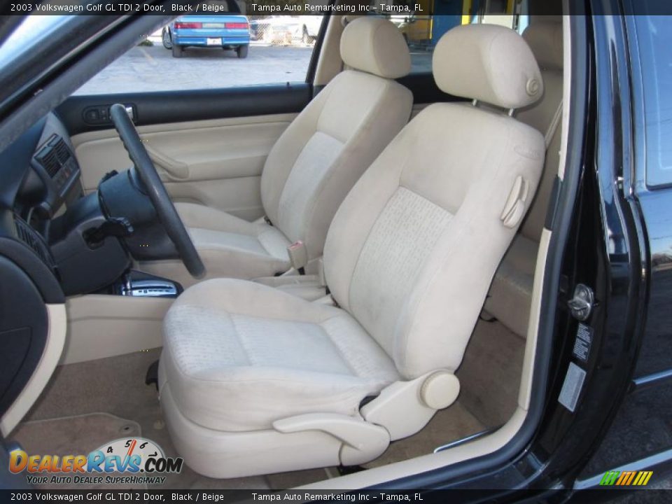 2003 Volkswagen Golf GL TDI 2 Door Black / Beige Photo #23