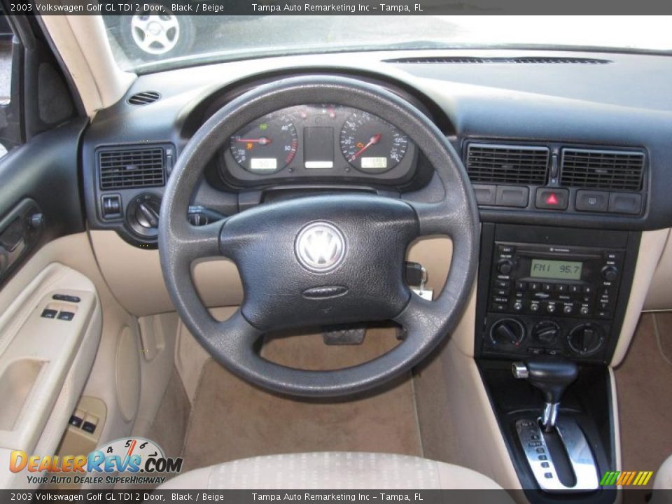 2003 Volkswagen Golf GL TDI 2 Door Black / Beige Photo #25