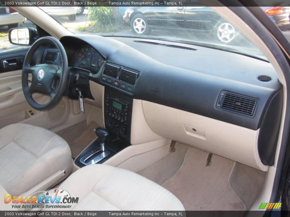 2003 Volkswagen Golf GL TDI 2 Door Black / Beige Photo #29