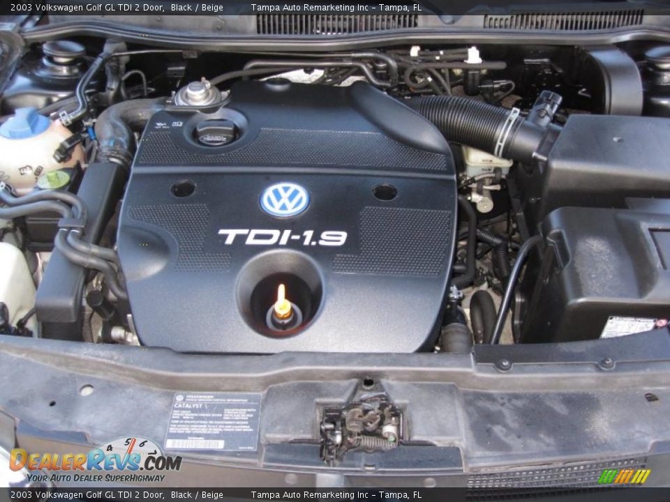 2003 Volkswagen Golf GL TDI 2 Door Black / Beige Photo #30