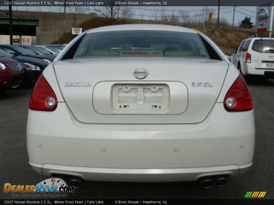 2007 Nissan Maxima 3.5 SL Winter Frost Pearl / Cafe Latte Photo #5