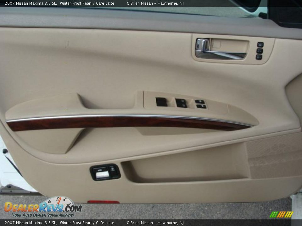 2007 Nissan Maxima 3.5 SL Winter Frost Pearl / Cafe Latte Photo #8