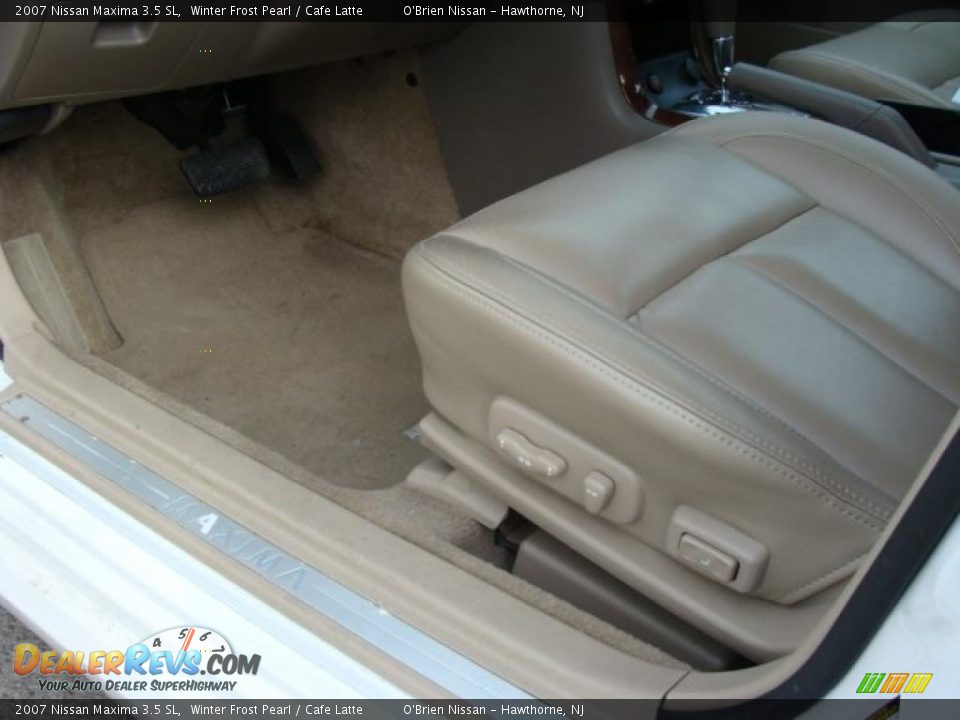 2007 Nissan Maxima 3.5 SL Winter Frost Pearl / Cafe Latte Photo #10