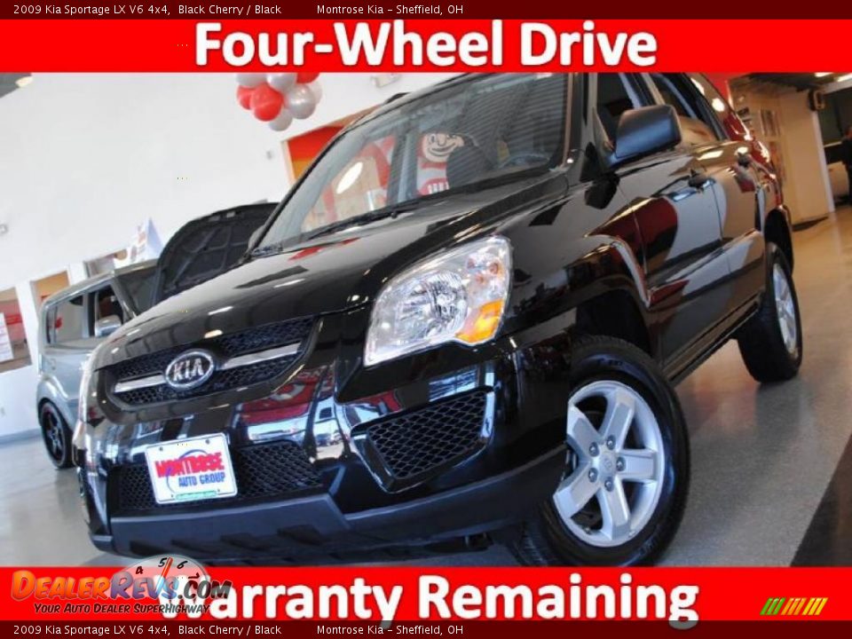 2009 Kia Sportage LX V6 4x4 Black Cherry / Black Photo #1