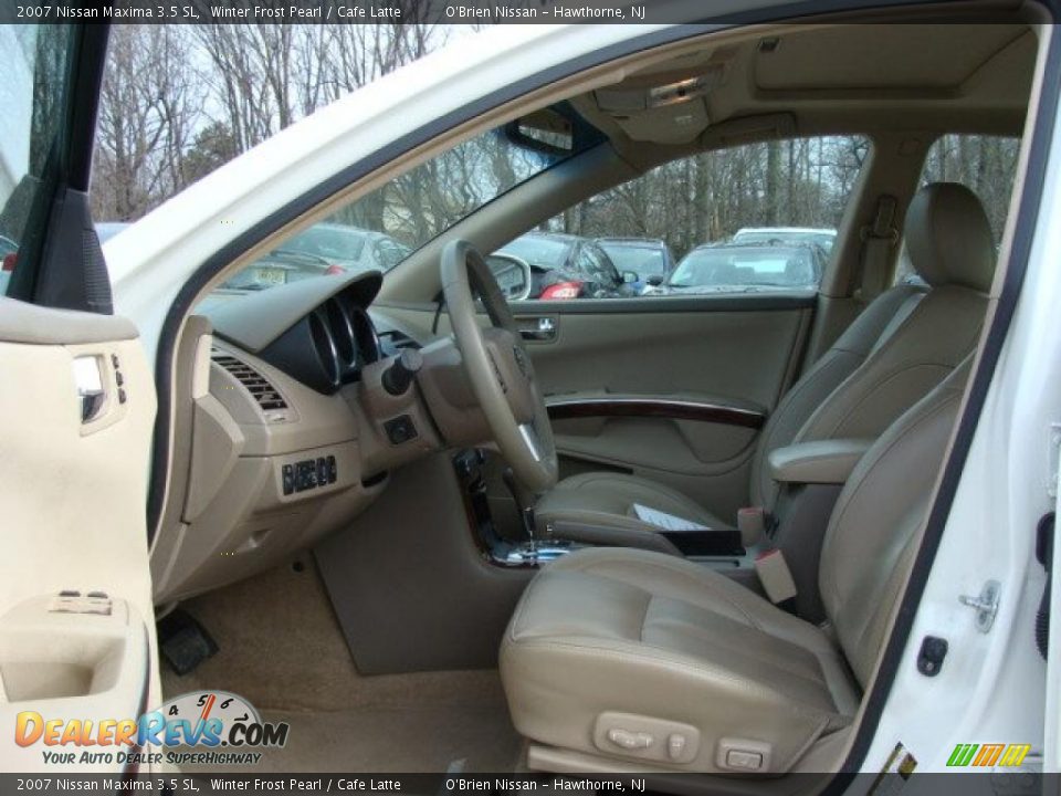 2007 Nissan Maxima 3.5 SL Winter Frost Pearl / Cafe Latte Photo #11