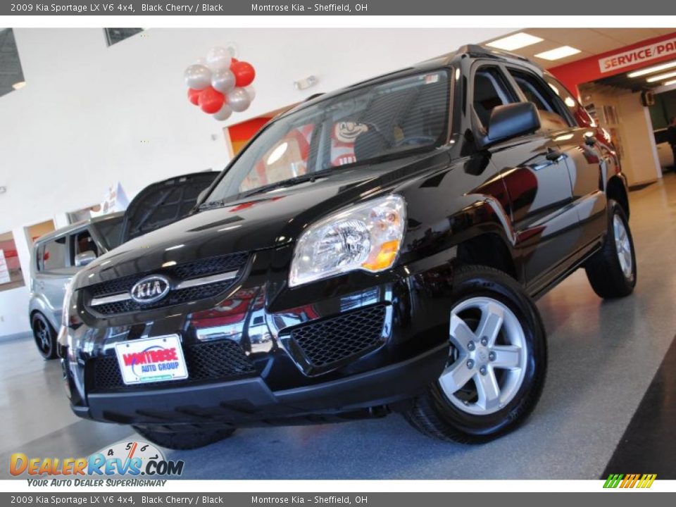 2009 Kia Sportage LX V6 4x4 Black Cherry / Black Photo #2