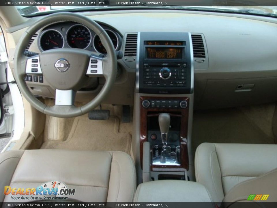 2007 Nissan Maxima 3.5 SL Winter Frost Pearl / Cafe Latte Photo #12