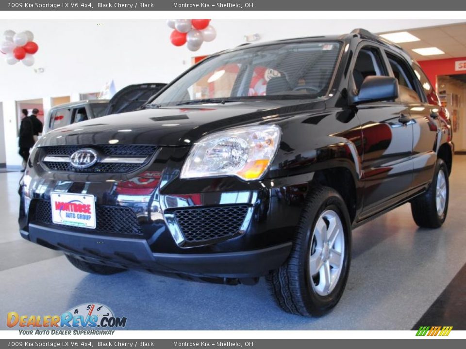 2009 Kia Sportage LX V6 4x4 Black Cherry / Black Photo #3