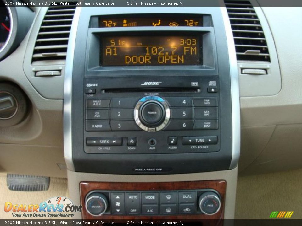 2007 Nissan Maxima 3.5 SL Winter Frost Pearl / Cafe Latte Photo #15