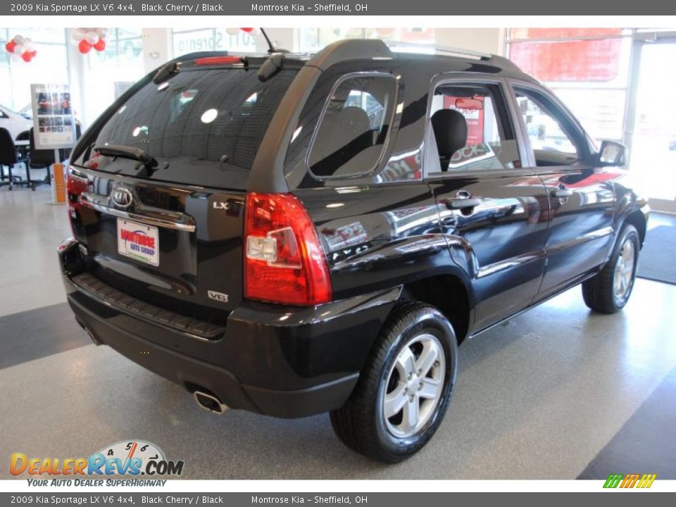 2009 Kia Sportage LX V6 4x4 Black Cherry / Black Photo #8
