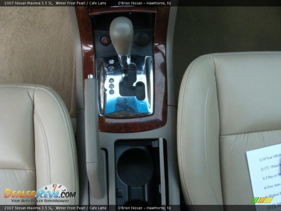 2007 Nissan Maxima 3.5 SL Winter Frost Pearl / Cafe Latte Photo #16