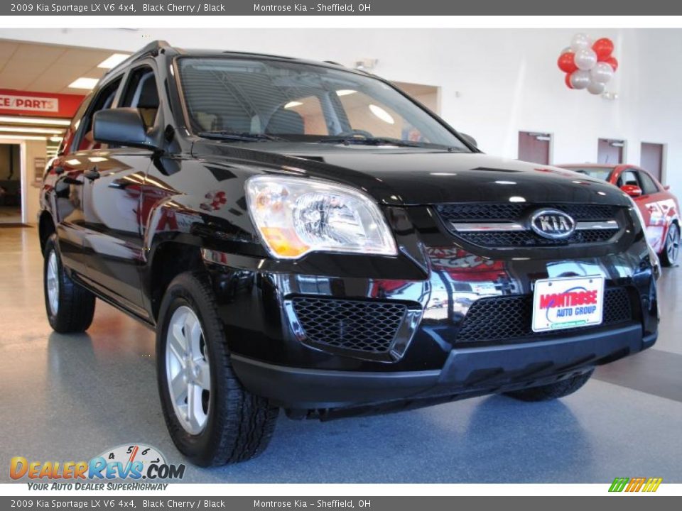 2009 Kia Sportage LX V6 4x4 Black Cherry / Black Photo #10