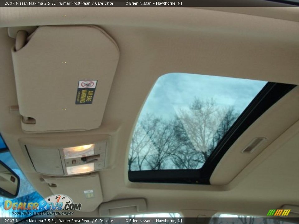 2007 Nissan Maxima 3.5 SL Winter Frost Pearl / Cafe Latte Photo #17
