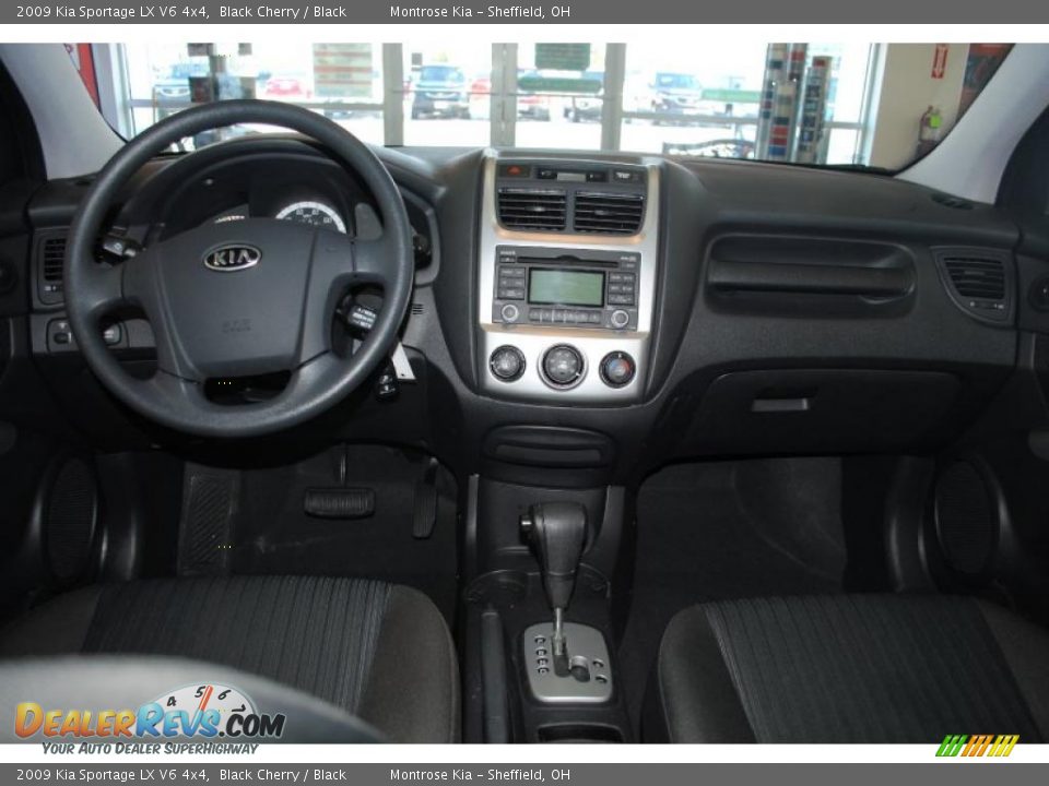 2009 Kia Sportage LX V6 4x4 Black Cherry / Black Photo #13