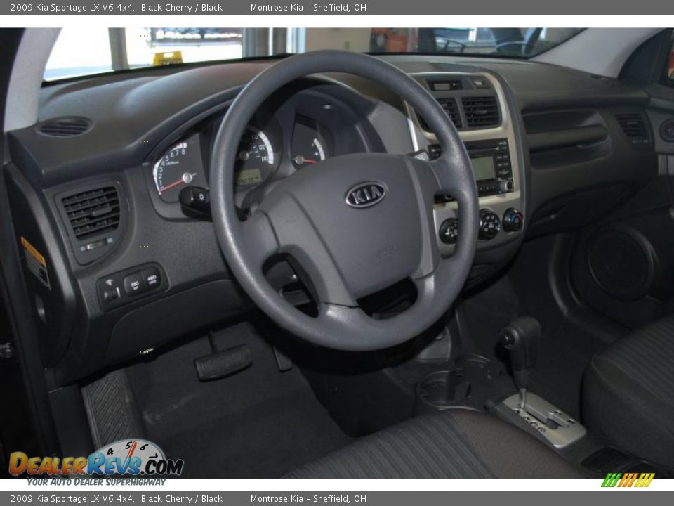 2009 Kia Sportage LX V6 4x4 Black Cherry / Black Photo #14