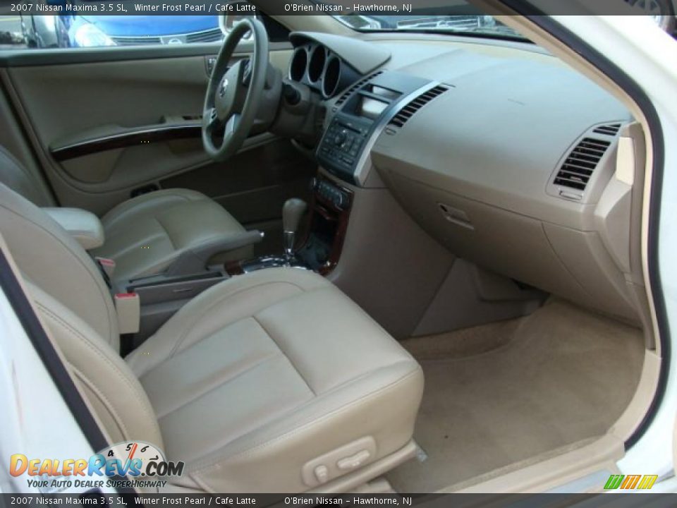 2007 Nissan Maxima 3.5 SL Winter Frost Pearl / Cafe Latte Photo #22
