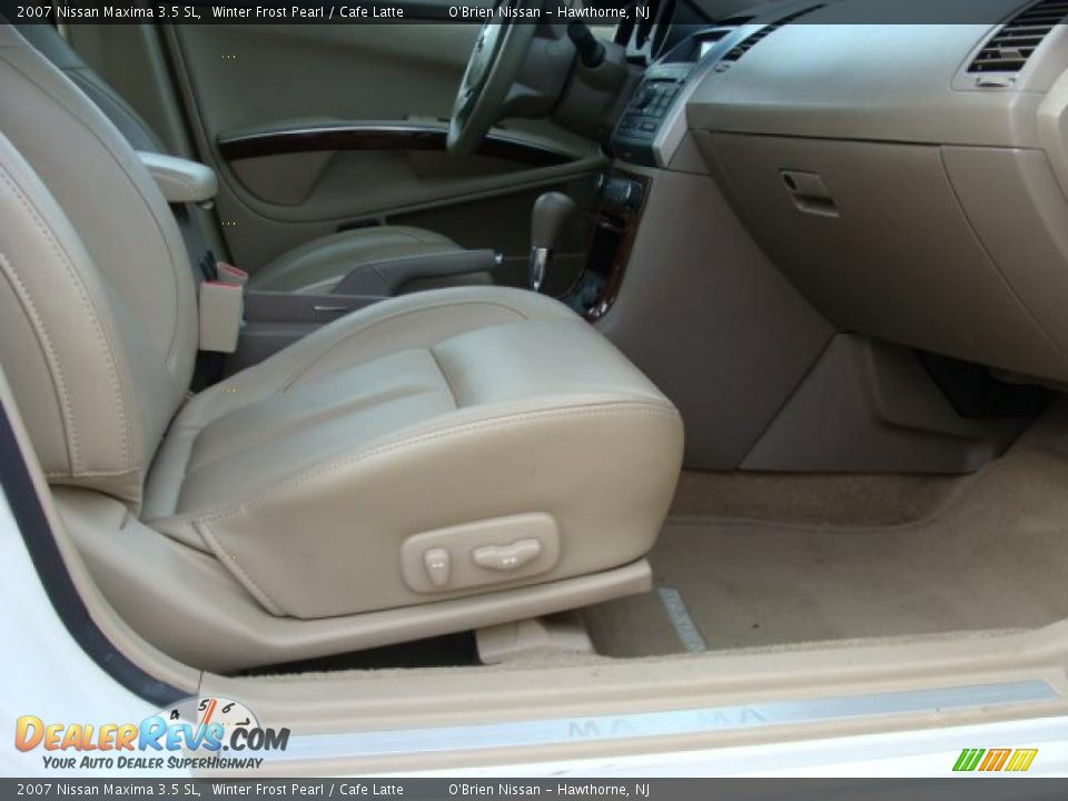 2007 Nissan Maxima 3.5 SL Winter Frost Pearl / Cafe Latte Photo #23