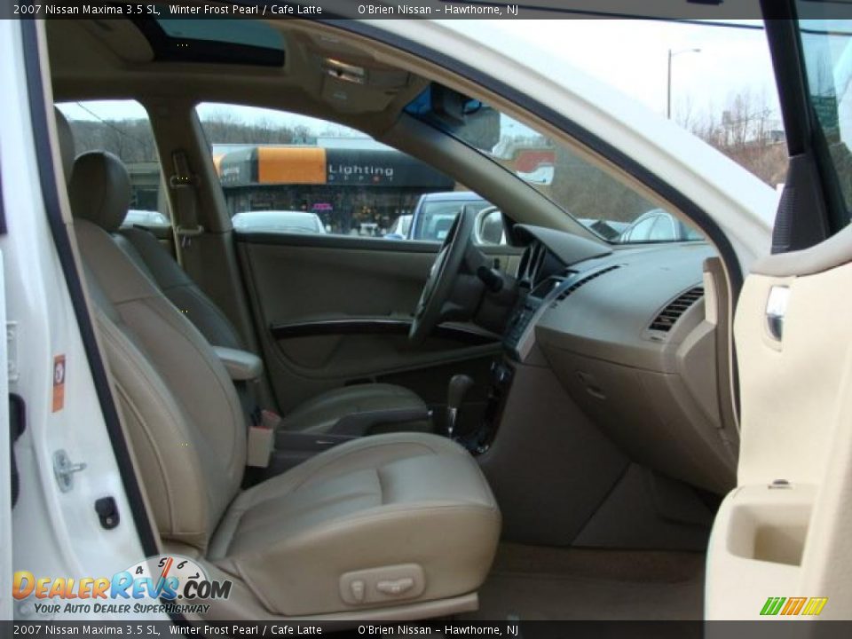 2007 Nissan Maxima 3.5 SL Winter Frost Pearl / Cafe Latte Photo #24