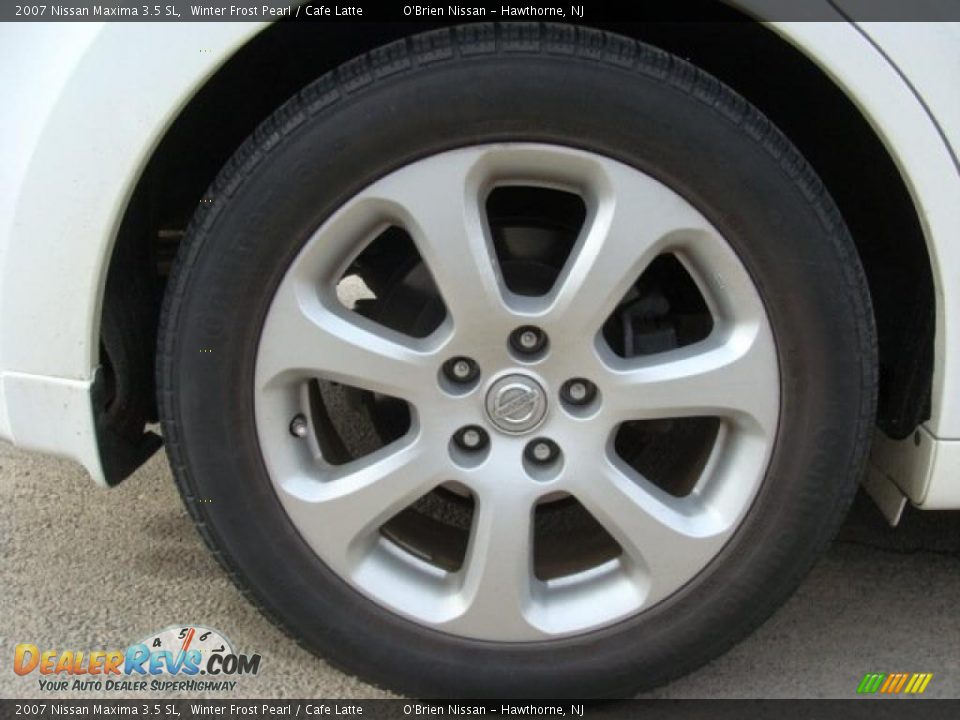 2007 Nissan Maxima 3.5 SL Winter Frost Pearl / Cafe Latte Photo #25