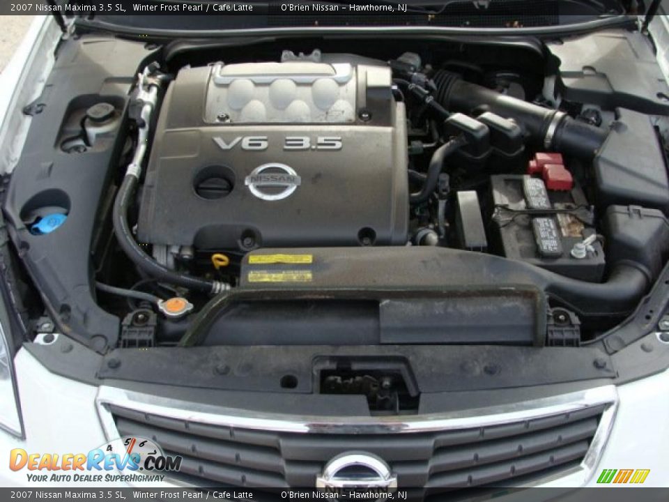 2007 Nissan Maxima 3.5 SL Winter Frost Pearl / Cafe Latte Photo #27