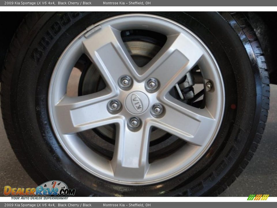 2009 Kia Sportage LX V6 4x4 Black Cherry / Black Photo #33