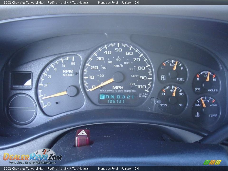 2002 Chevrolet Tahoe LS 4x4 Redfire Metallic / Tan/Neutral Photo #29