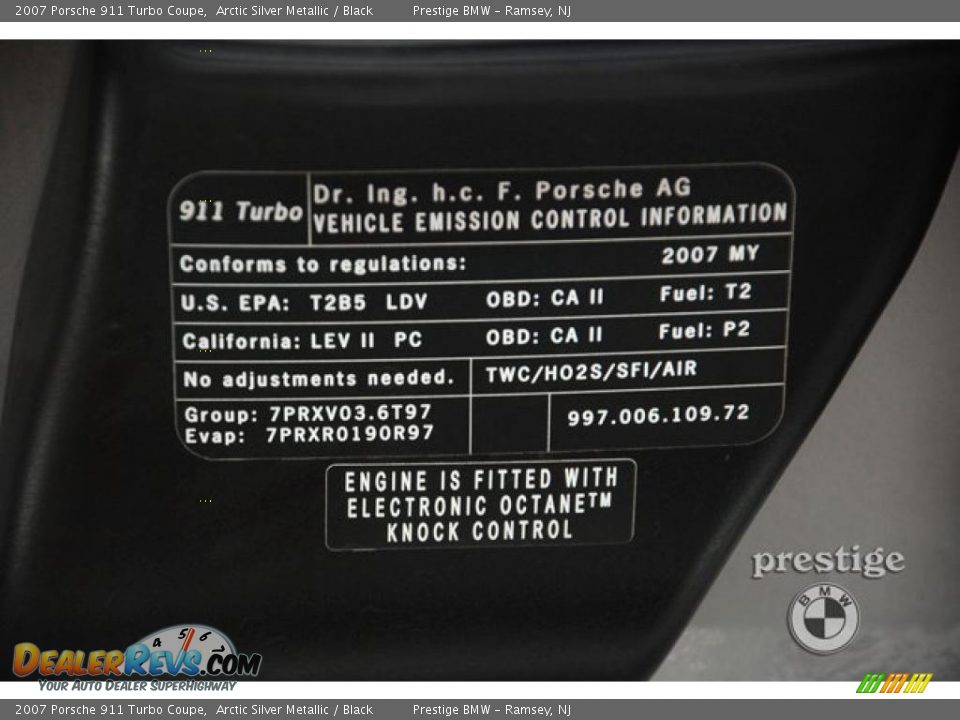 2007 Porsche 911 Turbo Coupe Arctic Silver Metallic / Black Photo #9