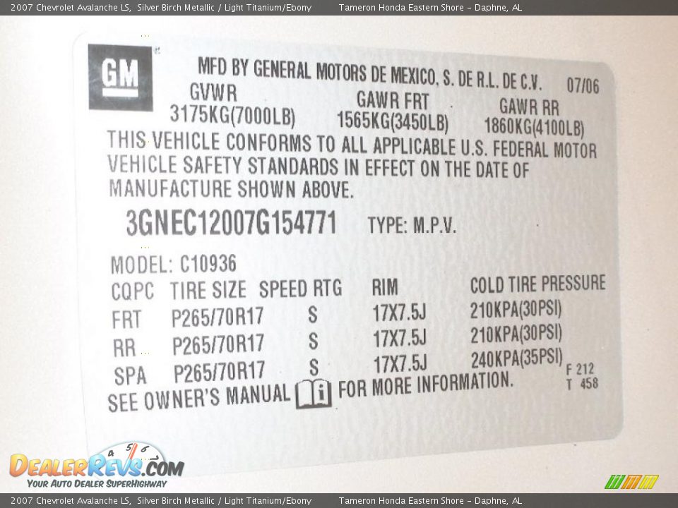 2007 Chevrolet Avalanche LS Silver Birch Metallic / Light Titanium/Ebony Photo #28