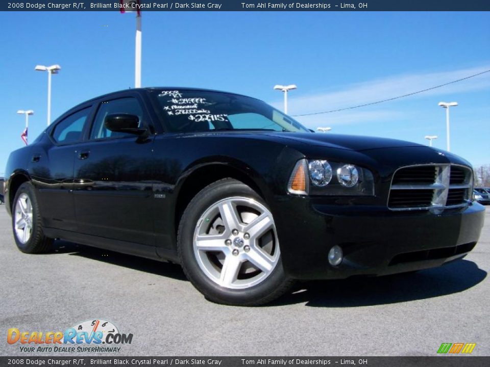 2008 Dodge Charger R/T Brilliant Black Crystal Pearl / Dark Slate Gray Photo #1