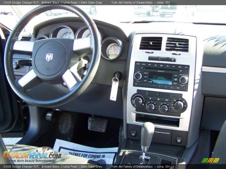 2008 Dodge Charger R/T Brilliant Black Crystal Pearl / Dark Slate Gray Photo #16