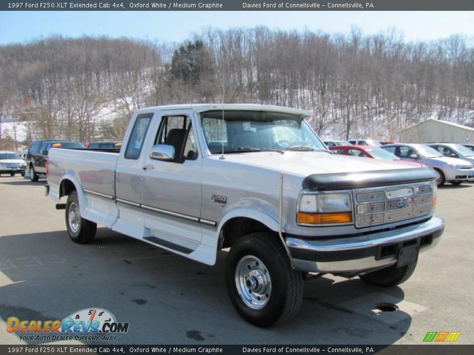 1997 Ford F250 XLT Extended Cab 4x4 Oxford White / Medium Graphite Photo #5