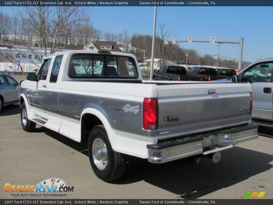 1997 Ford F250 XLT Extended Cab 4x4 Oxford White / Medium Graphite Photo #13