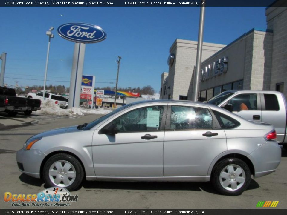 2008 Ford Focus S Sedan Silver Frost Metallic / Medium Stone Photo #2