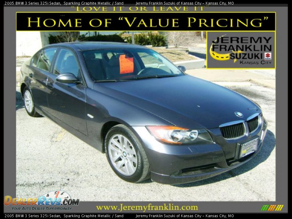 2005 BMW 3 Series 325i Sedan Sparkling Graphite Metallic / Sand Photo #1