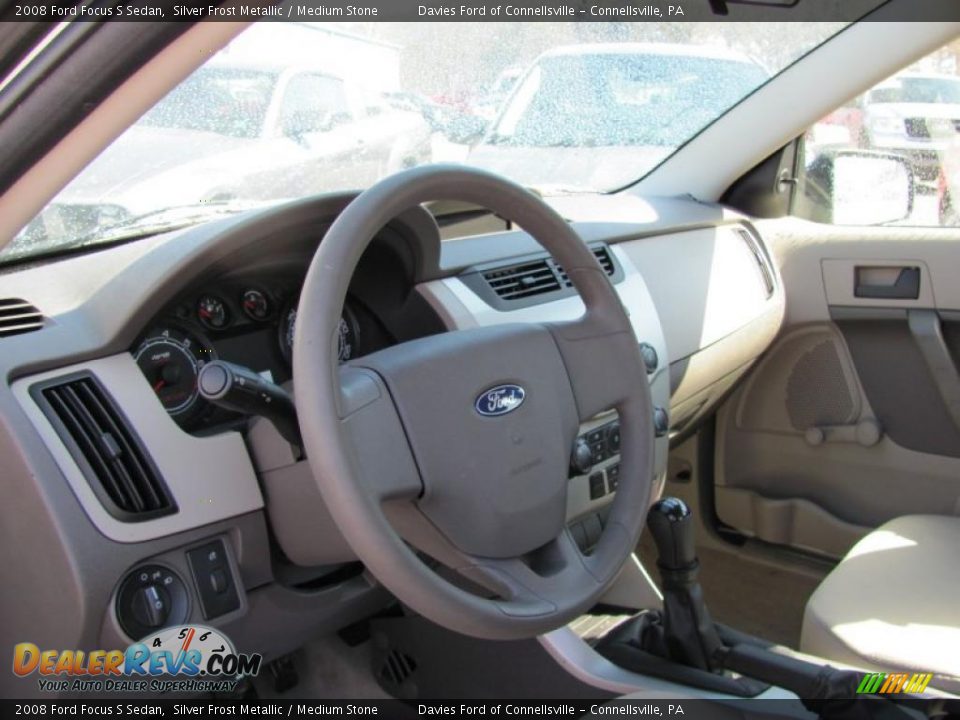 2008 Ford Focus S Sedan Silver Frost Metallic / Medium Stone Photo #7