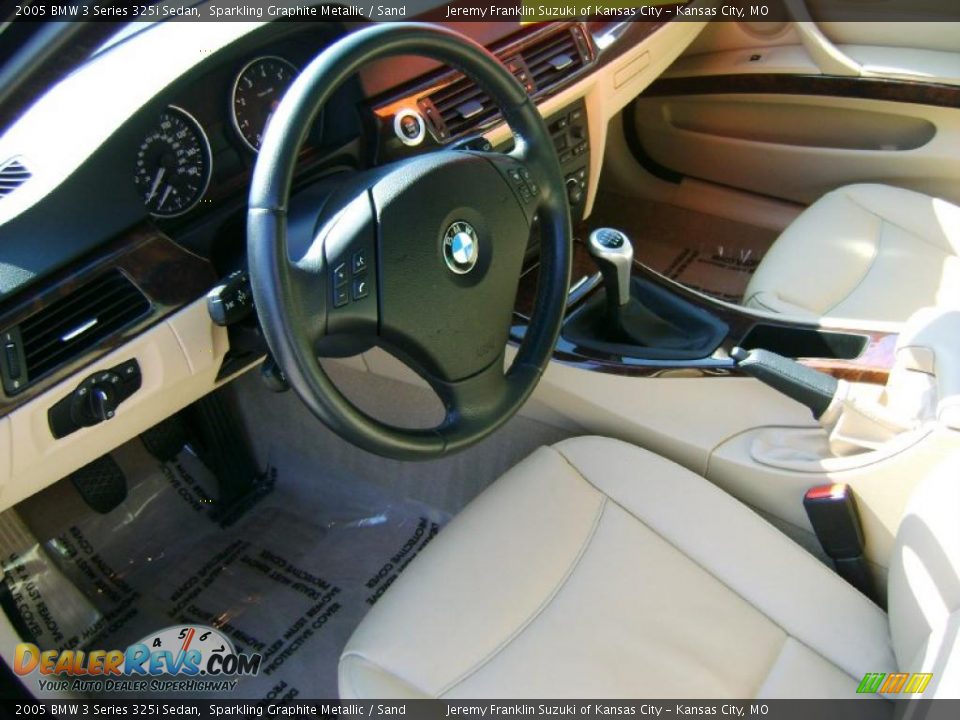 2005 BMW 3 Series 325i Sedan Sparkling Graphite Metallic / Sand Photo #9