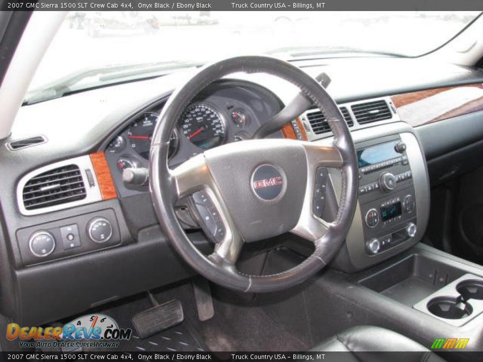 2007 GMC Sierra 1500 SLT Crew Cab 4x4 Onyx Black / Ebony Black Photo #15