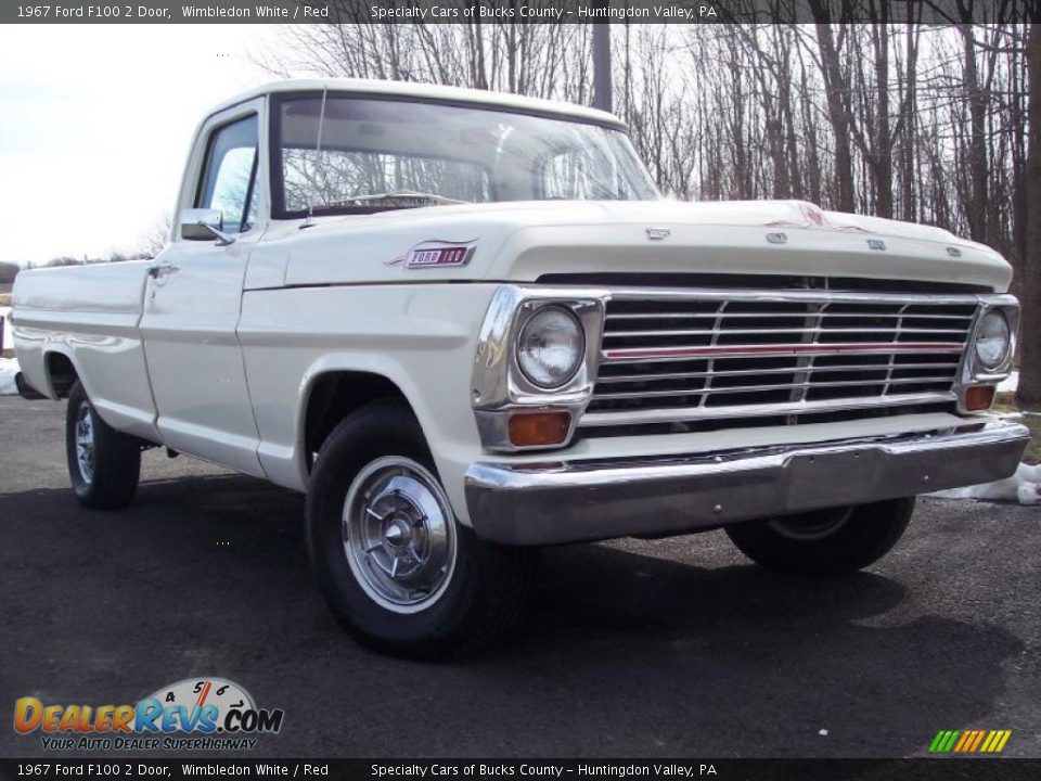 1967 Ford F100 2 Door Wimbledon White / Red Photo #1