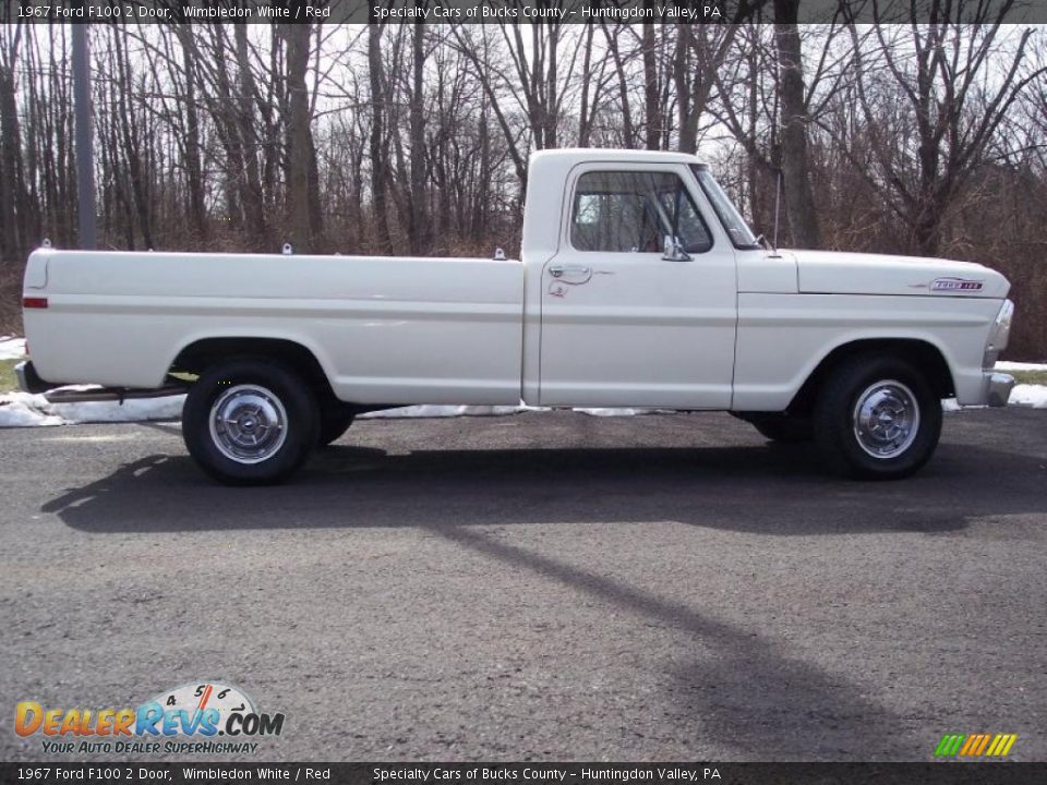 1967 Ford F100 2 Door Wimbledon White / Red Photo #2
