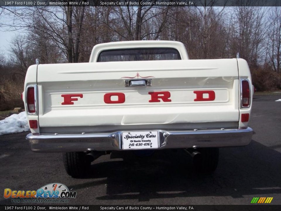 1967 Ford F100 2 Door Wimbledon White / Red Photo #5