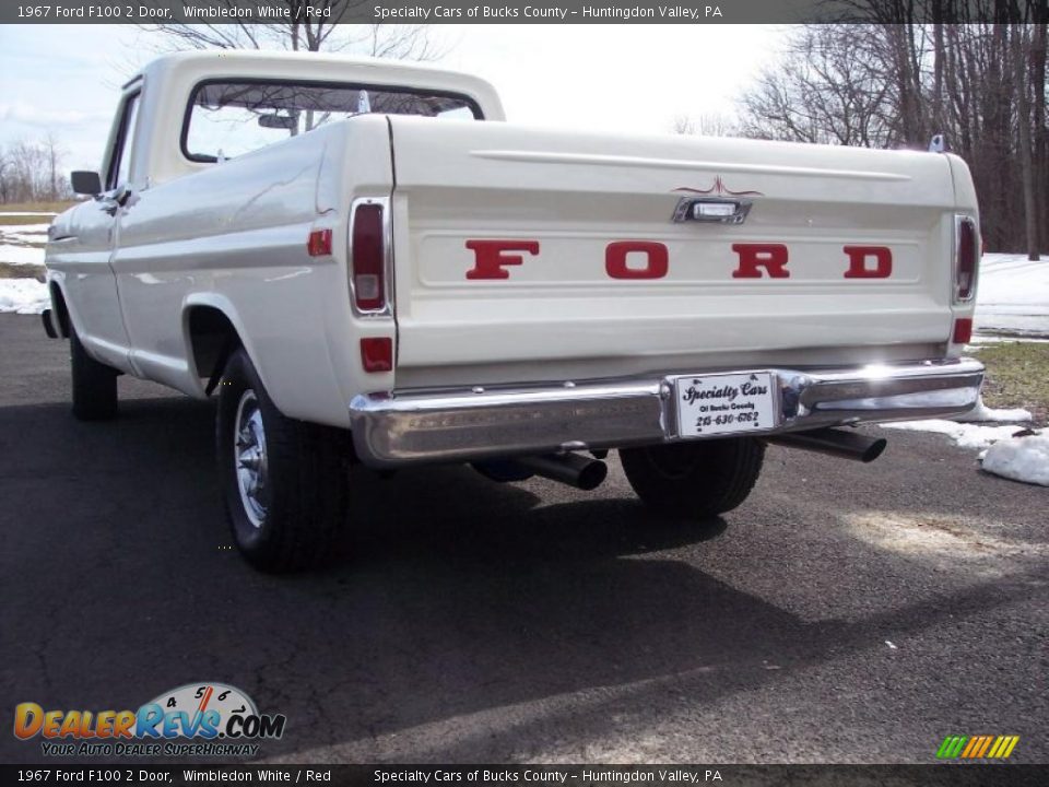 1967 Ford F100 2 Door Wimbledon White / Red Photo #7