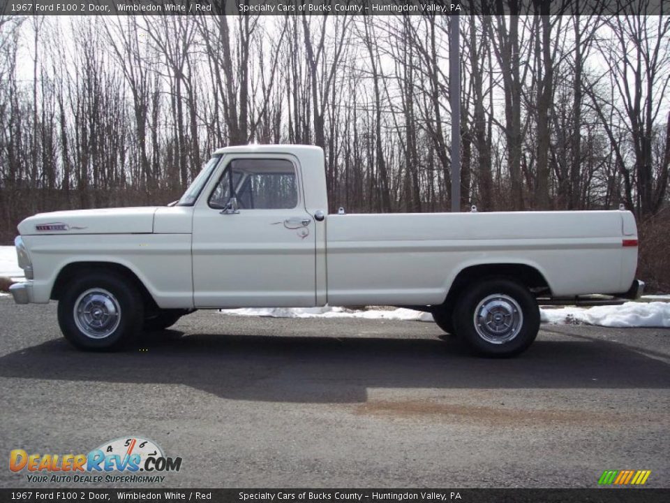 1967 Ford F100 2 Door Wimbledon White / Red Photo #8