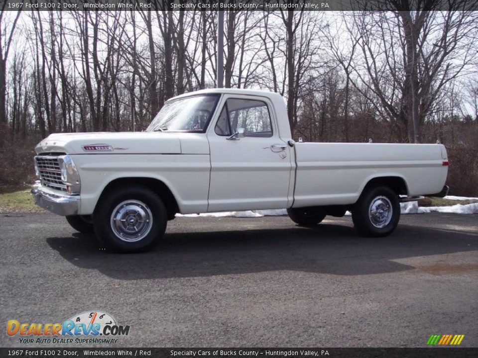 1967 Ford F100 2 Door Wimbledon White / Red Photo #9