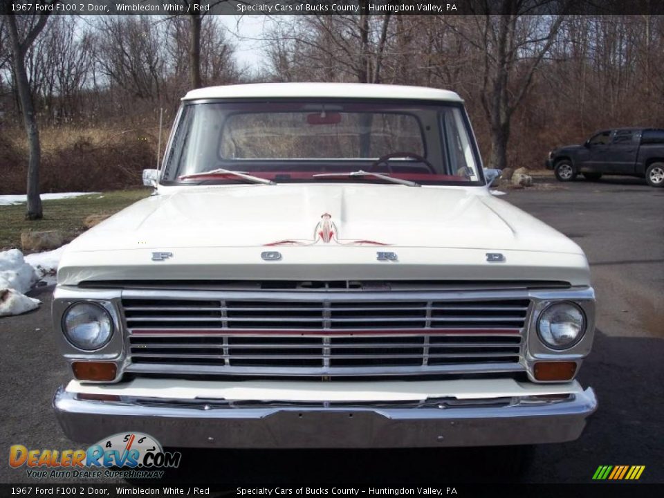 1967 Ford F100 2 Door Wimbledon White / Red Photo #11