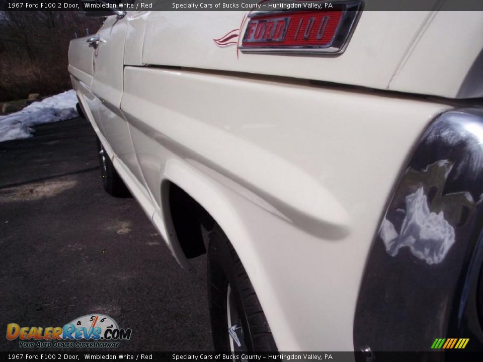 1967 Ford F100 2 Door Wimbledon White / Red Photo #16