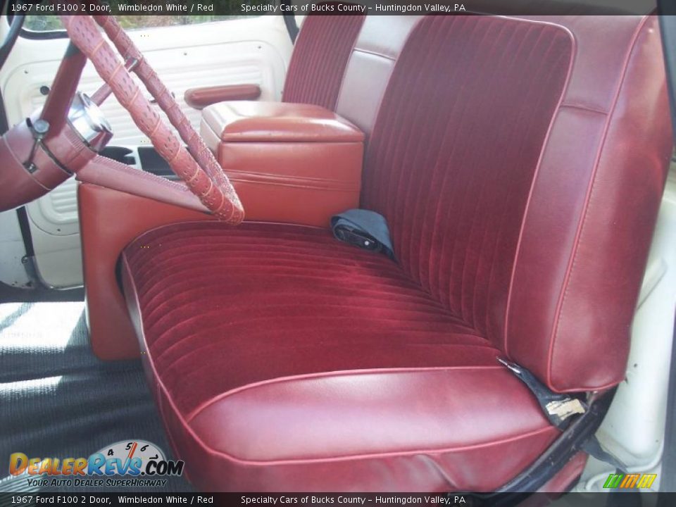 1967 Ford F100 2 Door Wimbledon White / Red Photo #21