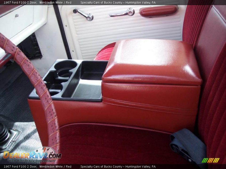 1967 Ford F100 2 Door Wimbledon White / Red Photo #22