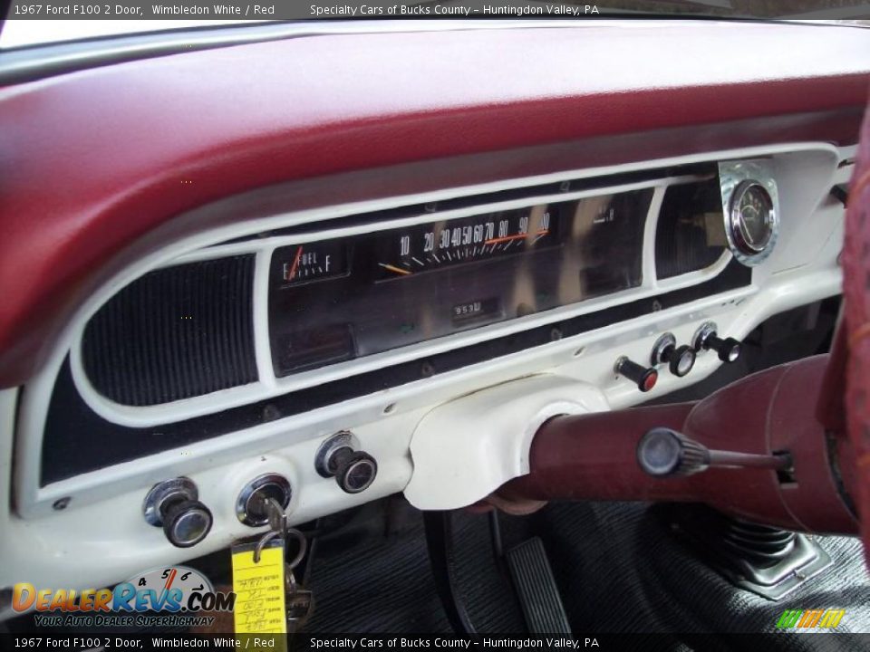 1967 Ford F100 2 Door Wimbledon White / Red Photo #23