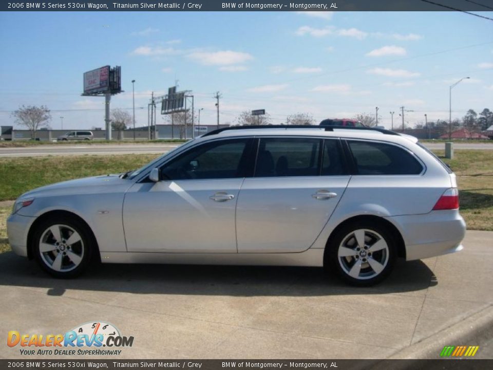 2006 BMW 5 Series 530xi Wagon Titanium Silver Metallic / Grey Photo #6